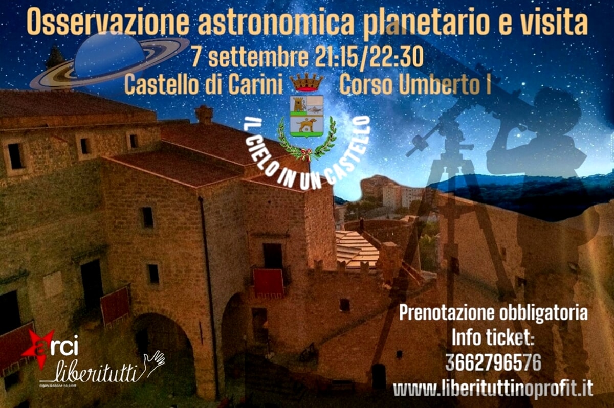 Il cielo in un castello: osservazione astronomica e visita del maniero