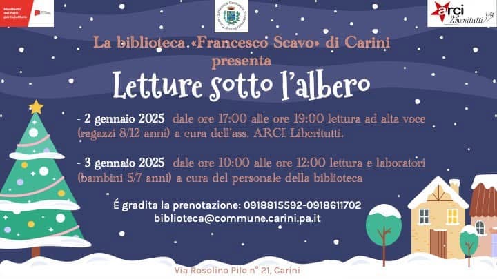 Letture (per ragazzi e bambini) sotto l'albero in biblioteca