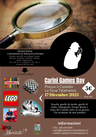 Carini Games day: al Castello videogiochi, giochi da tavolo e di ruolo